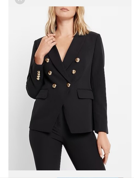 Express Jackets & Blazers - Express Editor Double Breasted Novelty Button Blazer Size XS